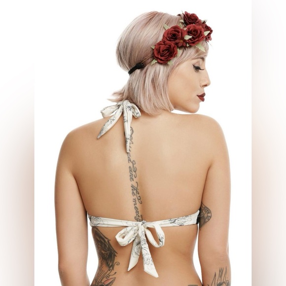 HOT TOPIC Polka Dots & Insects Swim bikini TOP - Picture 2 of 8